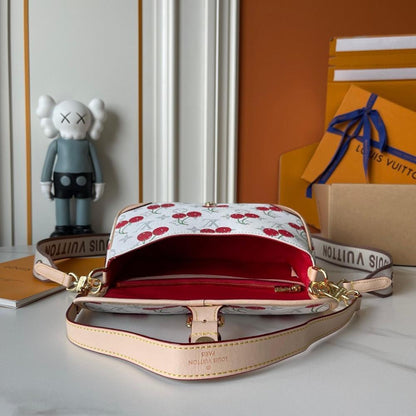 Diane Embroidered Leather Shoulder Bag
