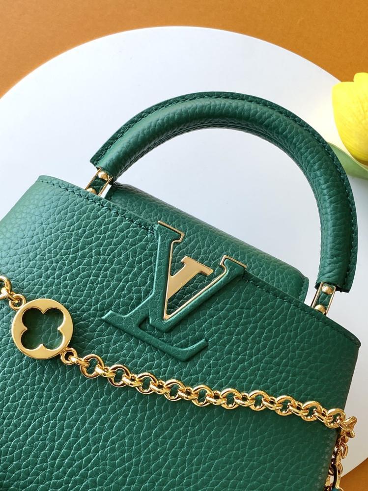 Capucines Gold Top Handle Bag