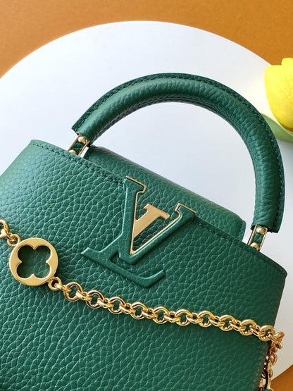 Capucines Gold Top Handle Bag
