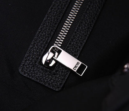 Modern Stylish Black Calfskin Shoulder Bag