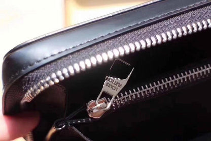 Classic Elegant Black Monogram Leather Wallet