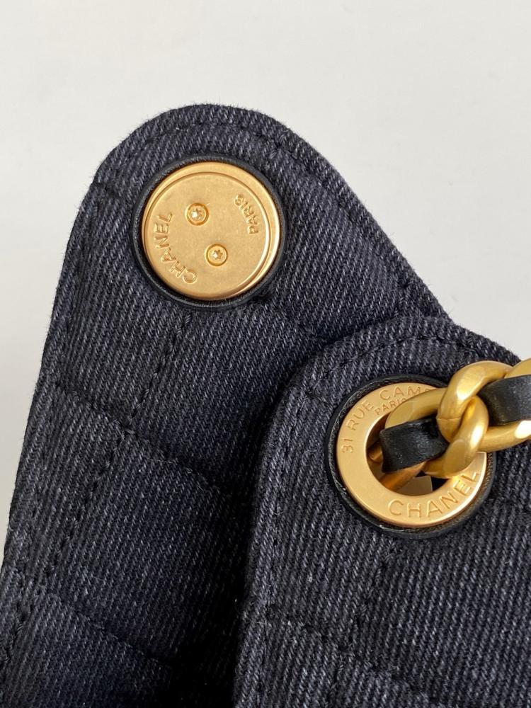 Denim Top Handle Bag