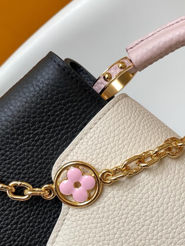 Gold Leather Top Handle Bag