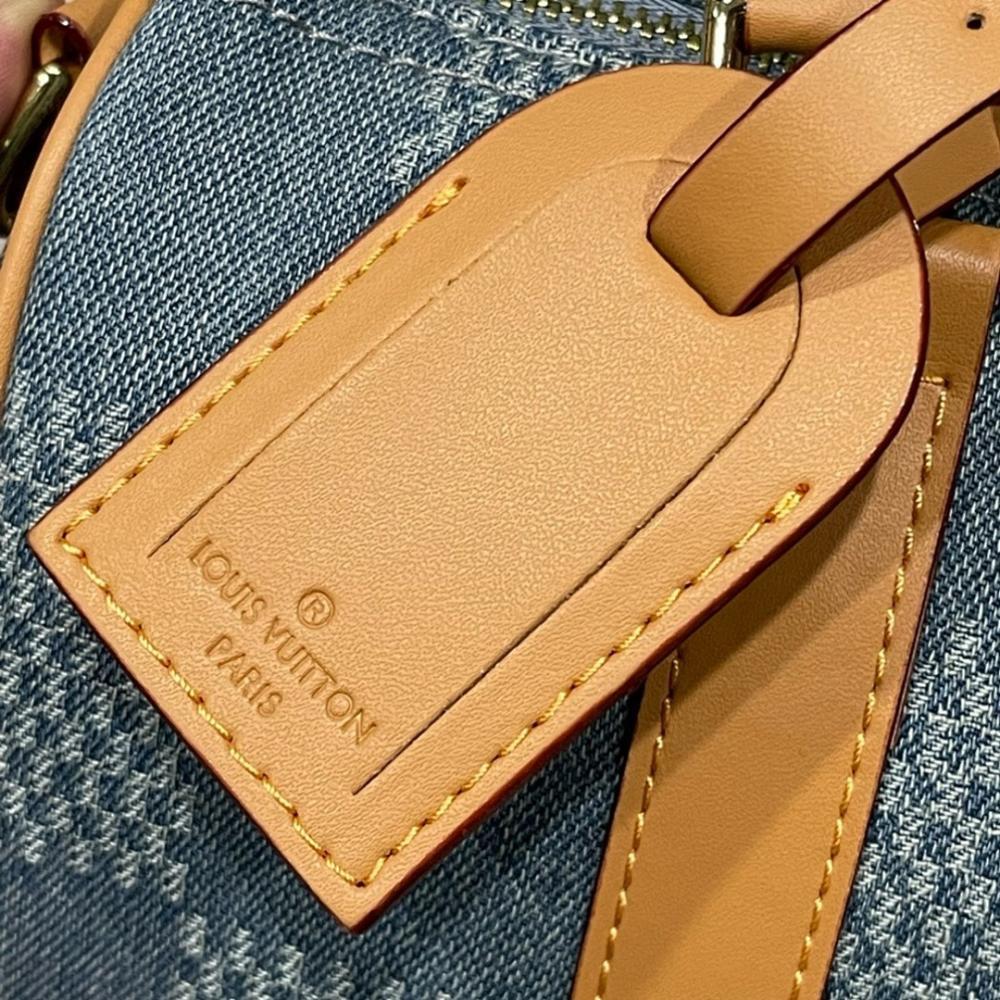 Classic Elegant Red Denim Top Handle Bag