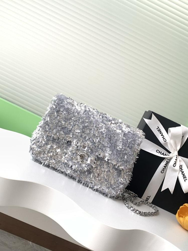 Silver Top Handle Bag