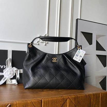 Gold Calfskin Hobo Bag