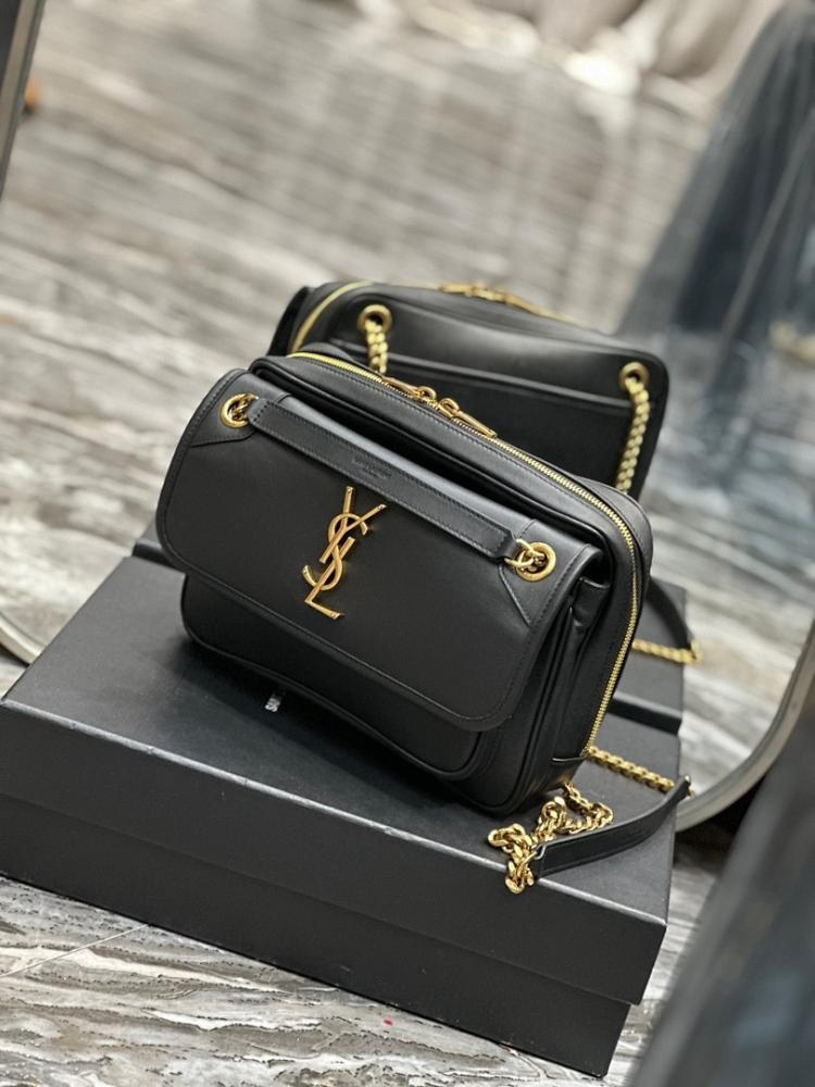Modern Elegant Gold Calfskin Shoulder Bag