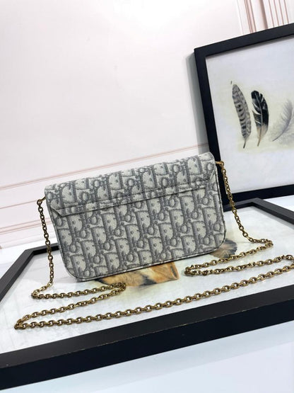 Saddle Grey Printed Shoulder Bag
