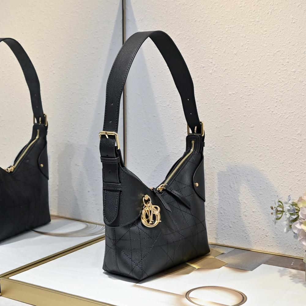 Modern Stylish Gold Embroidered Calfskin Shoulder Bag