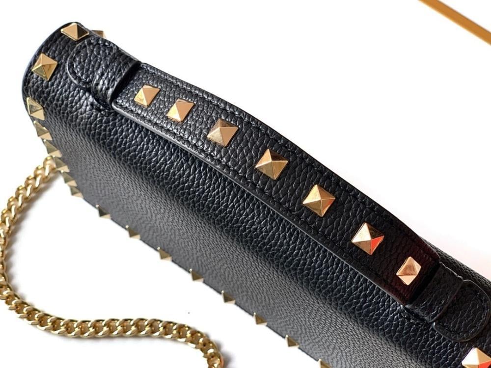 Italian-Inspired Stylish Studded Calfskin Shoulder Bag