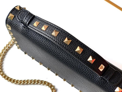 Italian-Inspired Stylish Studded Calfskin Shoulder Bag
