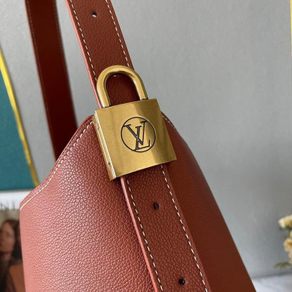 Classic Refined Monogram Leather Hobo Bag