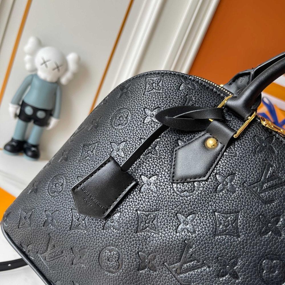 Alma Gold Monogram Leather Bucket Bag
