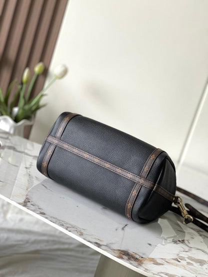 Modern Elegant Monogram Calfskin Top Handle Bag