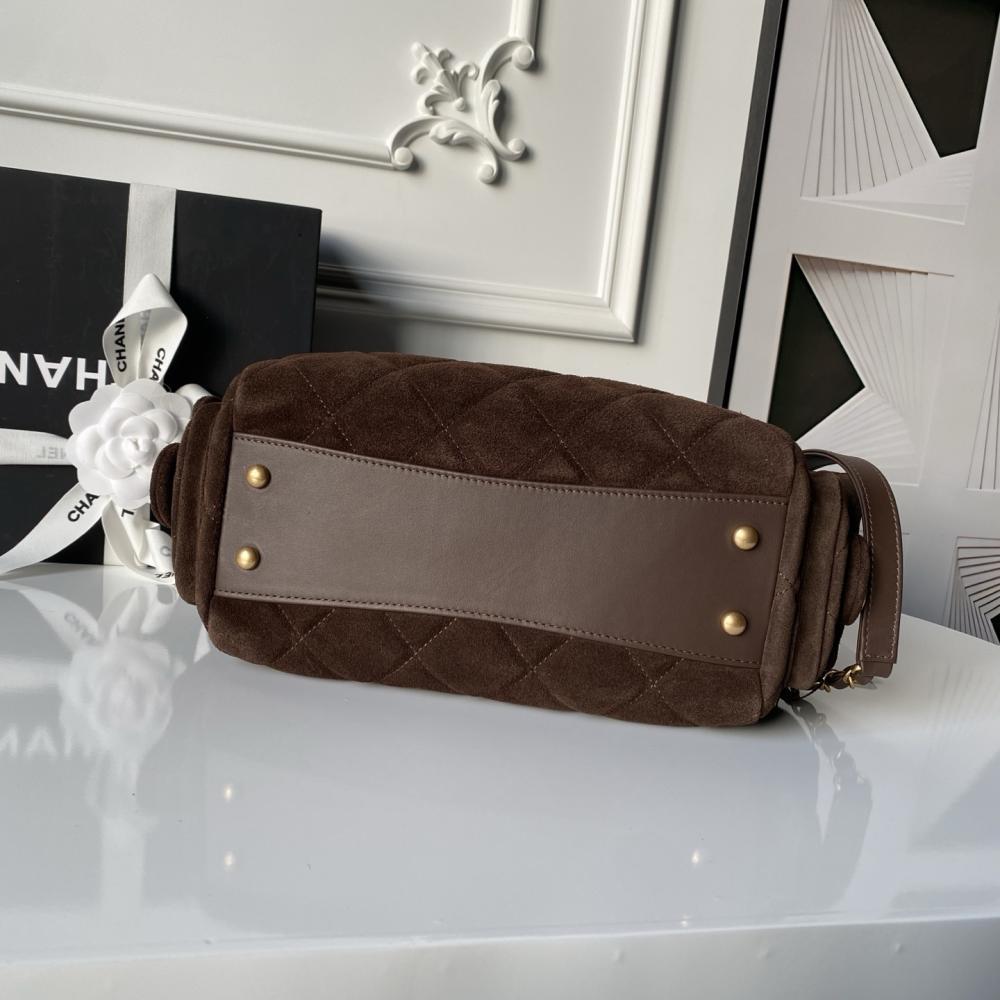 Suede Top Handle Bag