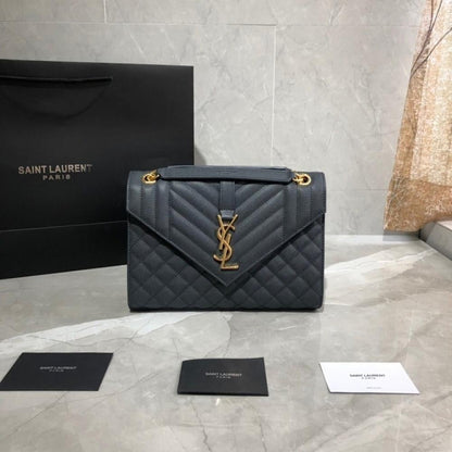 Classic Black Embroidered Leather Shoulder Bag – Special Edition