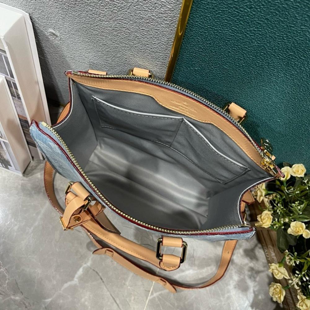 Modern Luxury Blue Woven Denim Shoulder Bag