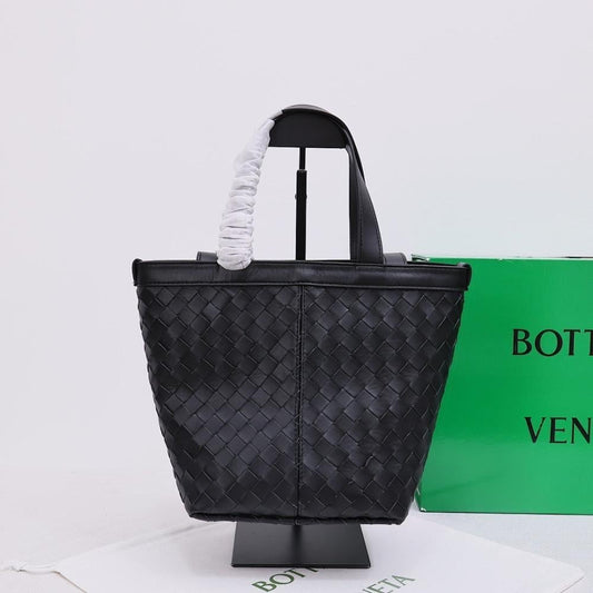 Luxury Refined Woven Leather Top Handle Bag