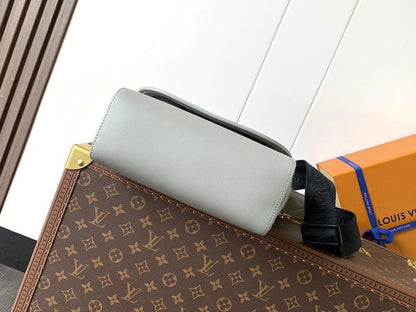Italian-Inspired Elegant Monogram Leather Shoulder Bag