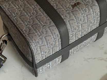 Elegant Refined Black Printed Calfskin Shoulder Bag