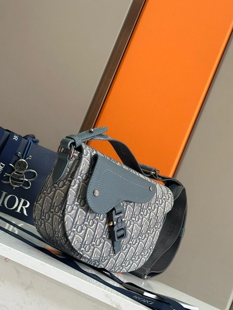 Saddle Black Printed Calfskin Shoulder Bag