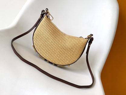 Gold Straw Shoulder Bag