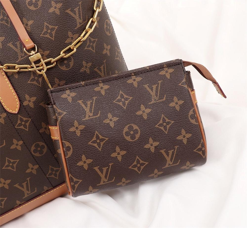 Modern Monogram Leather Tote Bag