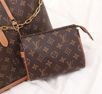 Modern Monogram Leather Tote Bag