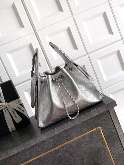 Gold Leather Bucket Bag