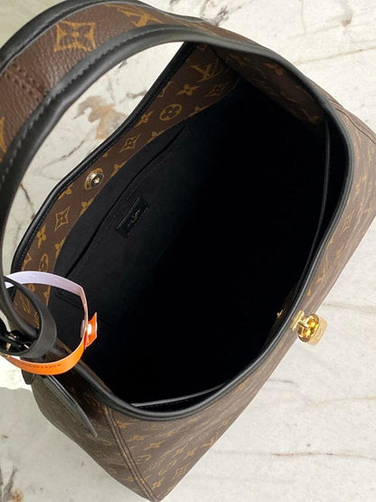 Classic Refined Monogram Leather Hobo Bag