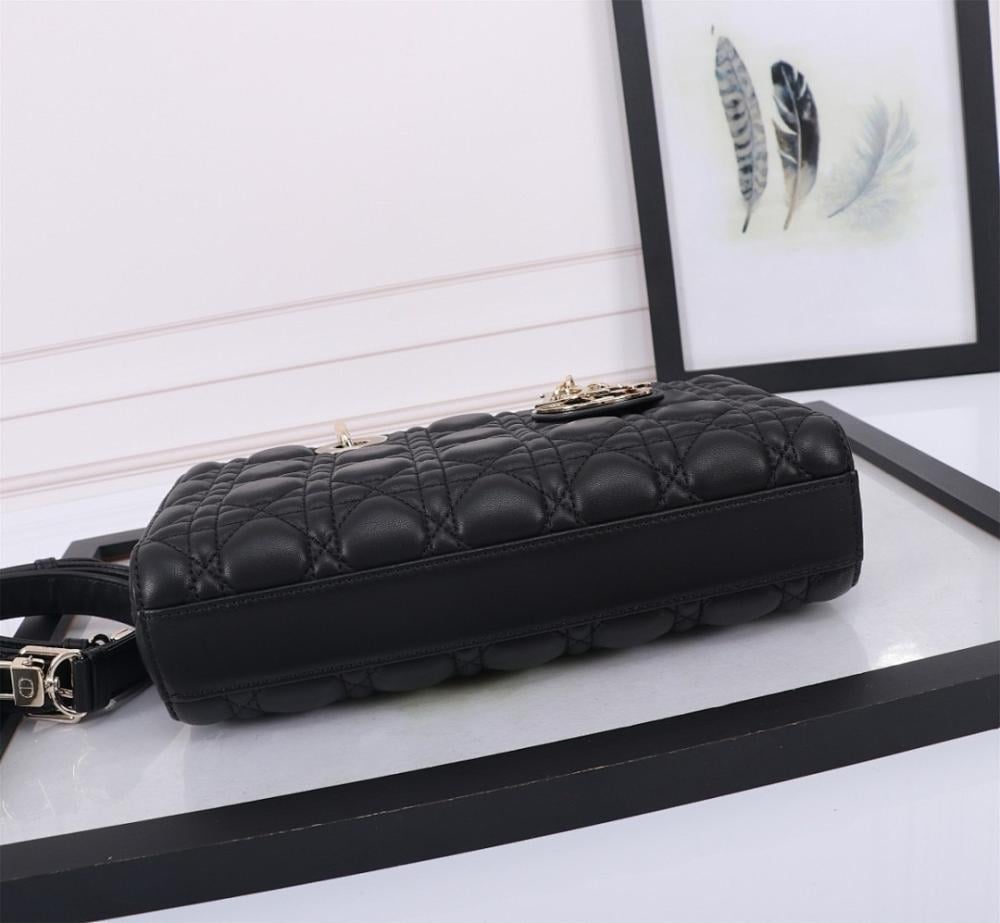 Modern Stylish Gold Quilted Leather Crossbody Bag