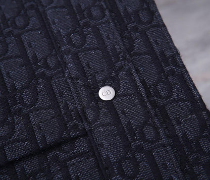Modern Luxury Black Studded Jacquard Shoulder Bag