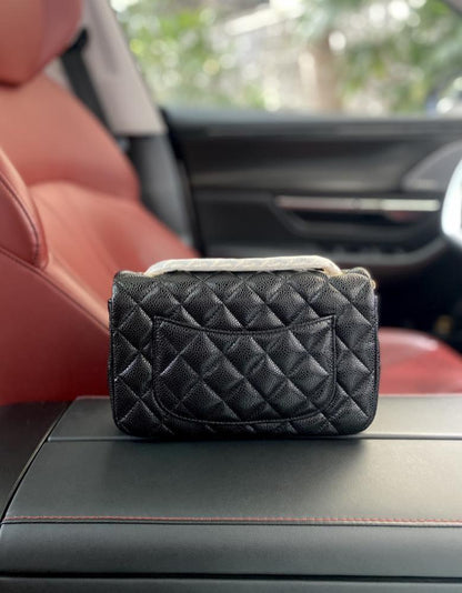 Classic Gold Lambskin Top Handle Bag