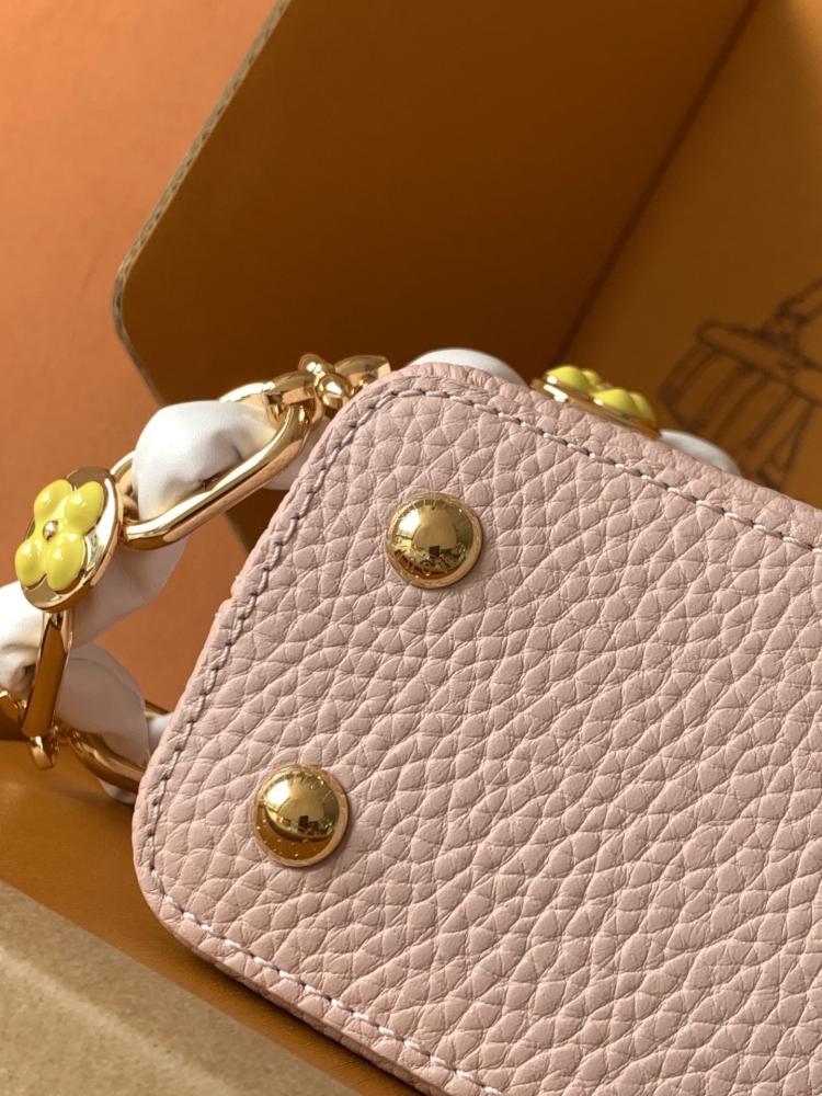 Gold Leather Top Handle Bag