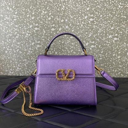 Crystal-Embellished Top Handle Bag