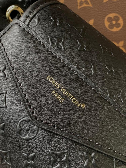 Italian-Inspired Stylish Monogram Calfskin Shoulder Bag