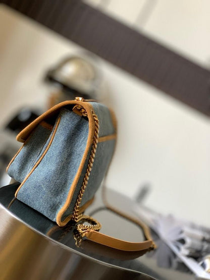 Modern Luxury Gold Leather Top Handle Bag