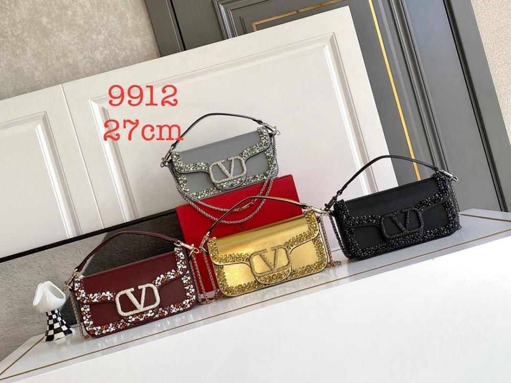 Modern Stylish Crystal-Embellished Leather Shoulder Bag