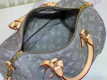 Modern Luxury Denim Top Handle Bag