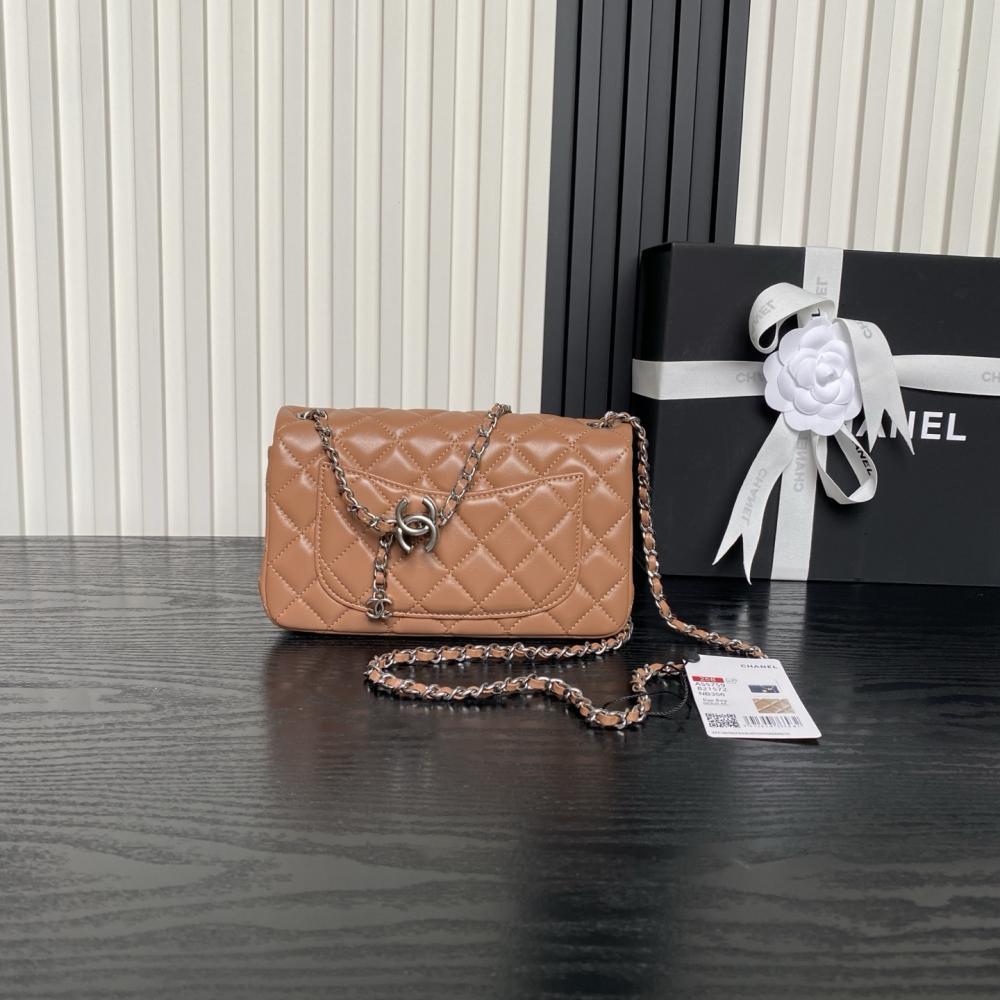 Gold Leather Top Handle Bag