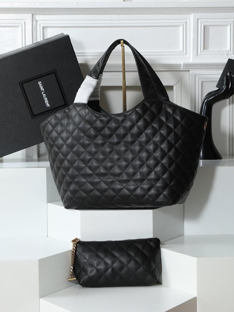 Icare Black Lambskin Tote Bag