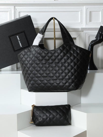 Icare Black Lambskin Tote Bag