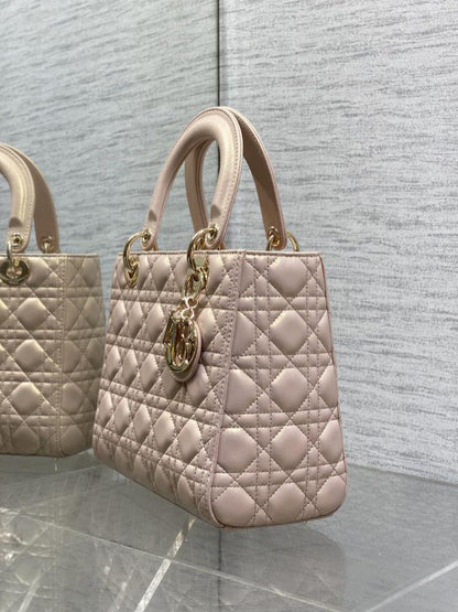 Alma Pink Lambskin Top Handle Bag