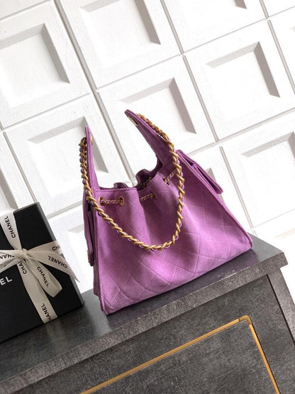 Gold Leather Bucket Bag