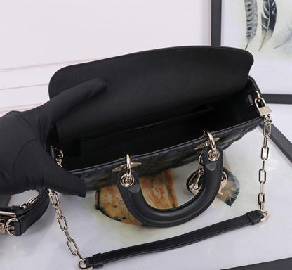 Modern Stylish Gold Quilted Leather Crossbody Bag