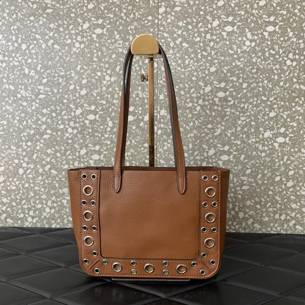 Studded Leather Top Handle Bag