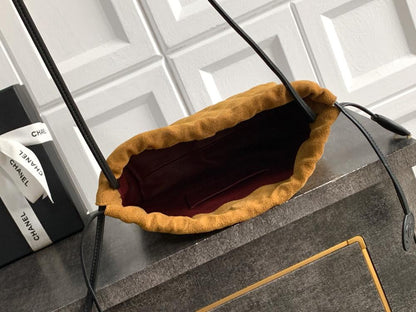Black Suede Top Handle Bag