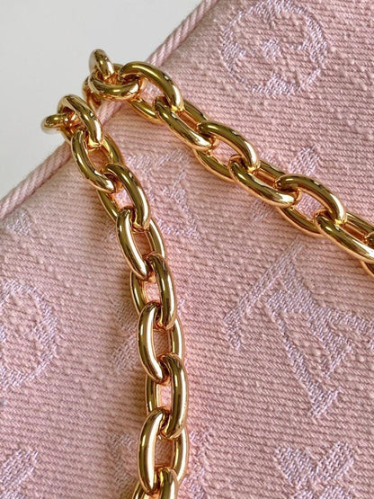 Italian-Inspired Elegant Gold Monogram Leather Crossbody Bag