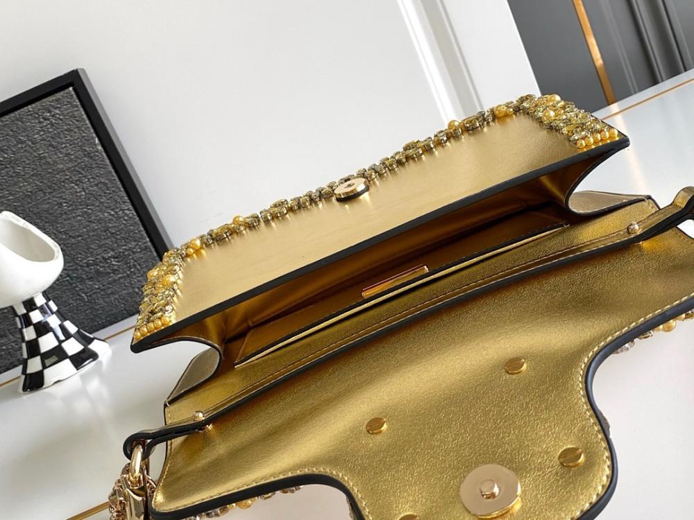 Modern Stylish Crystal-Embellished Leather Shoulder Bag