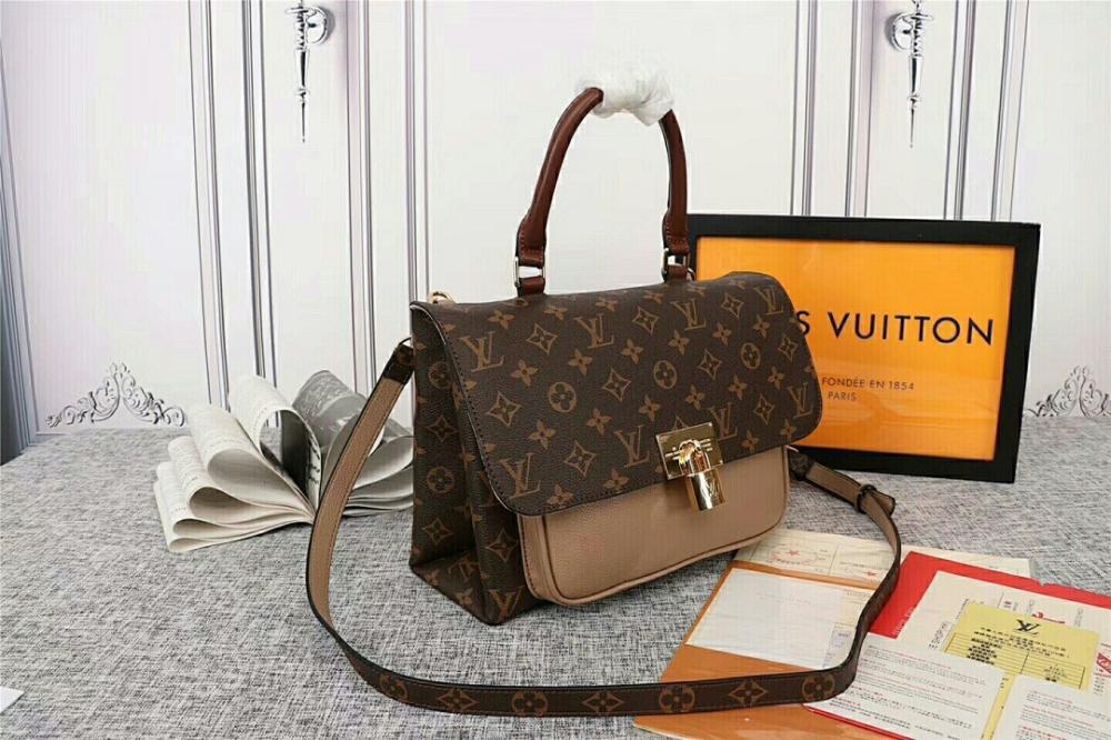 Elegant Stylish Gold Monogram Leather Shoulder Bag
